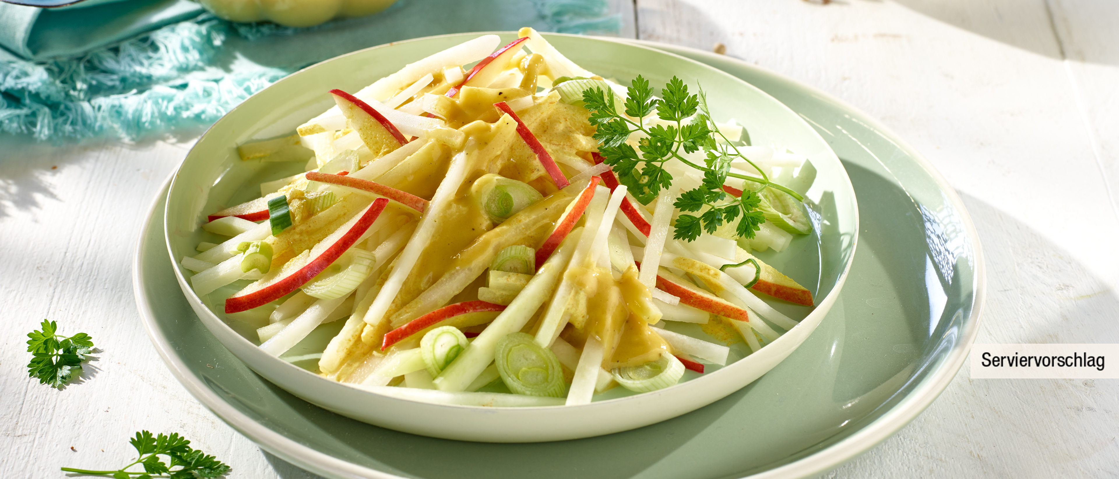 Kohlrabi Apfel Salat Mit Curry Dressing Rezepte Von Aldi Nord